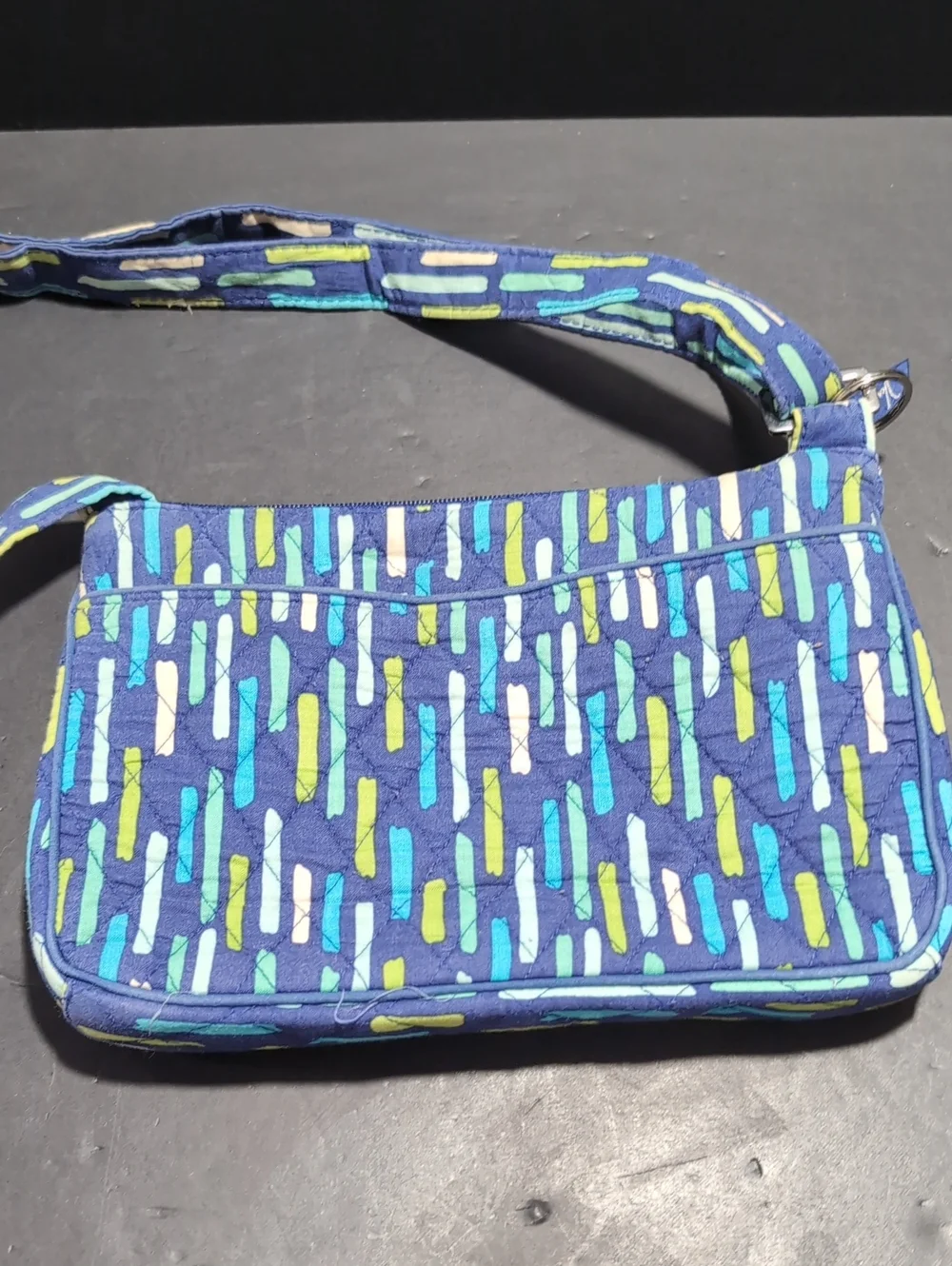 Vera Bradley Katalina Showers Blue/Green Quilted Crossbody Bag. - Picture 6 of 8